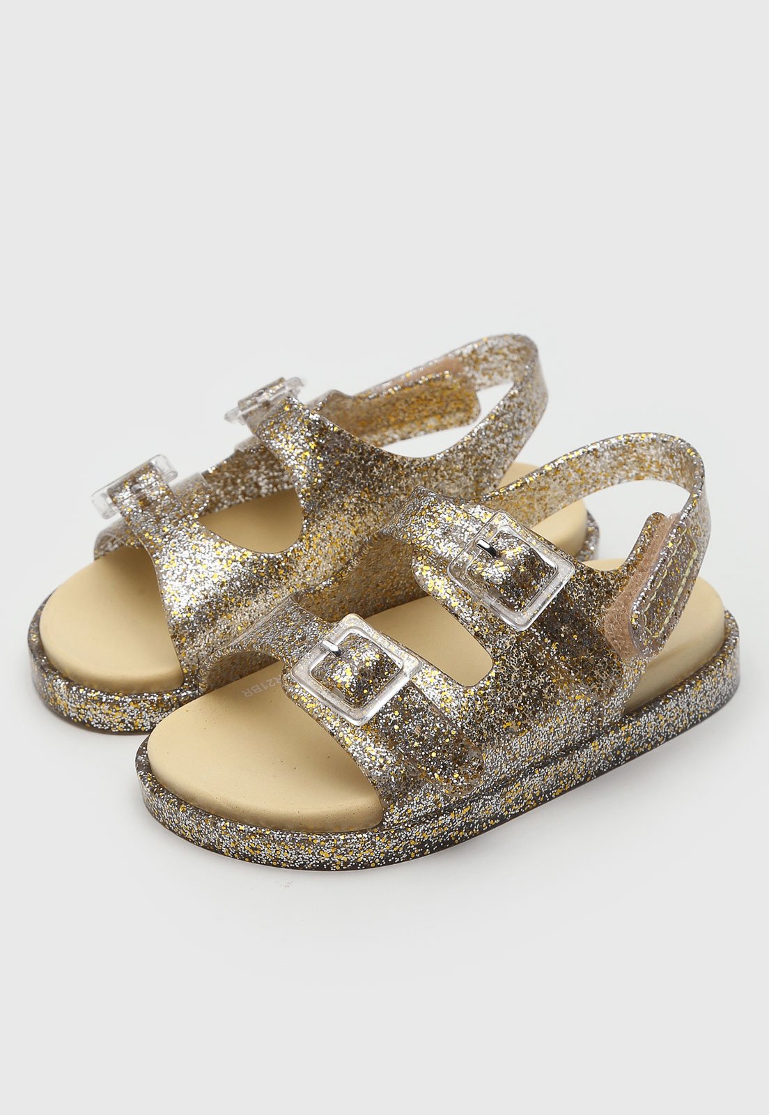 Sandalia melissa store dourada com glitter