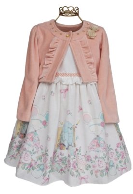 Vestido Infantil Mini Miss Jardim Encantado Branco Menor preço em Vestido Infantil Mini Miss Jardim Encantado Branco