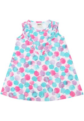 Vestido Minore Kids Estampado Branco/Azul Menor preço em Vestido Minore Kids Estampado Branco/Azul