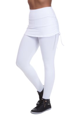 calça legging com saia sobreposta