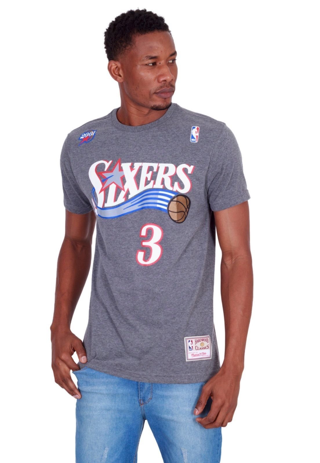 Soviético Asentar de múltiples fines Camiseta Mitchell & Ness Estampada Philadelphia 76ERS Allen Iverson Cinza -  Compre Agora | Dafiti Brasil