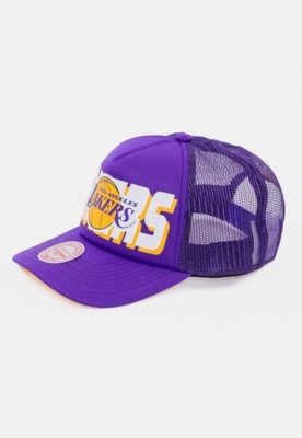 Boné Mitchell & Ness Aba Reta Los Angeles Lakers Roxa