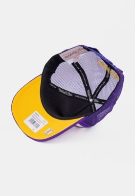 Boné Mitchell & Ness Aba Reta Los Angeles Lakers Roxa