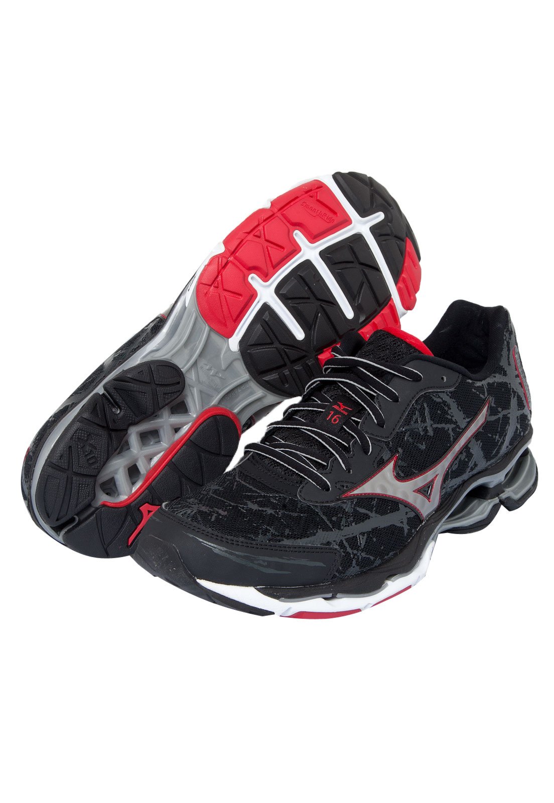 Mizuno wave creation 16 noire / 2024 argent / rouge