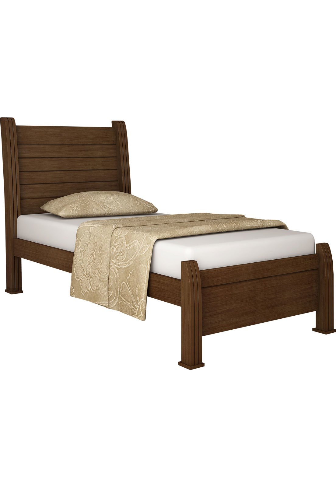 Cama de Solteiro Arezzo Marrom Mobillare Movelaria Compre