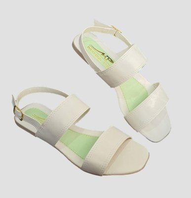 Sandália Rasteira Feminina Moda Pé 01 Off White