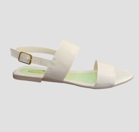 Sandália Rasteira Feminina Moda Pé 01 Off White