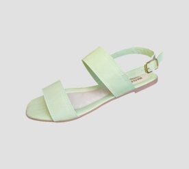 Sandália Rasteira Feminina Moda Pé 01 Verde Alecrim