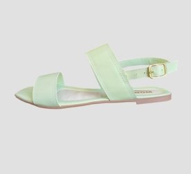 Sandália Rasteira Feminina Moda Pé 01 Verde Alecrim