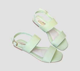 Sandália Rasteira Feminina Moda Pé 01 Verde Alecrim