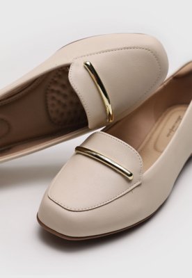 Mocassim Flat Modare Liso Off-White
