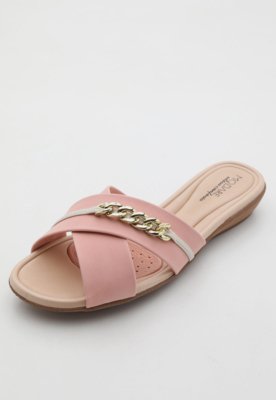 Rasteira Feminina Modare Detalhe Corrente Rosa