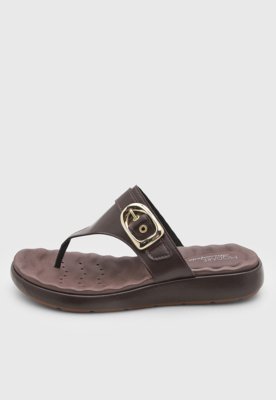 Rasteira Feminina Modare Fivela Dourada Marrom