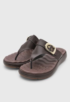 Rasteira Feminina Modare Fivela Dourada Marrom