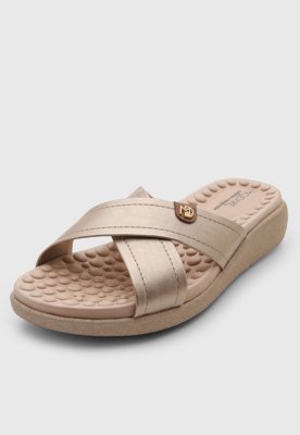 Rasteira Feminina Modare Tiras Cruzadas Bege