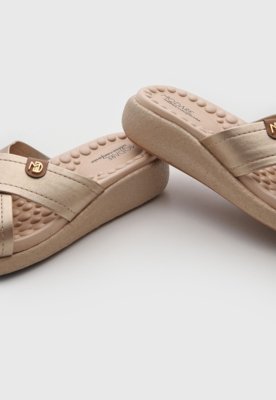 Rasteira Feminina Modare Tiras Cruzadas Bege