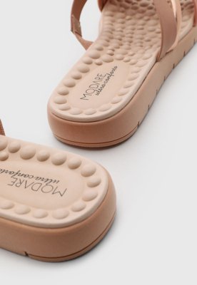 Rasteira Feminina Modare Tiras Metalizadas Rosa