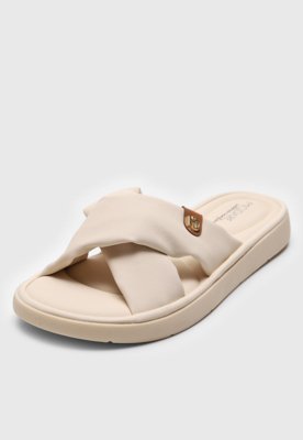 Rasteira Slide Modare Tira Cruzada Off-White