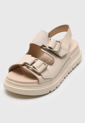 Sandália Flatform Modare Fivelas Off-White