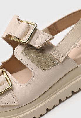 Sandália Flatform Modare Fivelas Off-White