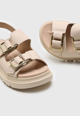 Sandália Flatform Modare Fivelas Off-White
