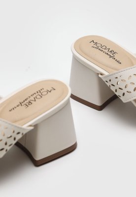 Tamanco Modare Laser cut Off-White