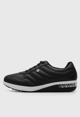 Tênis Feminino VIA UNO Cano Baixo Preto | Dafiti