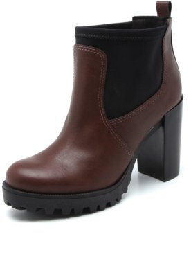 Bota Coturno Moleca Lisa Marrom Menor preço em Bota Coturno Moleca Lisa Marrom