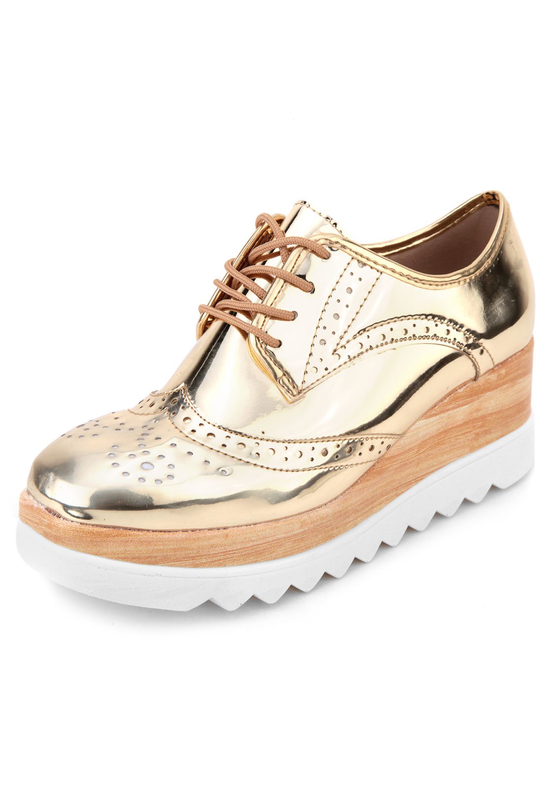 tenis oxford dourado