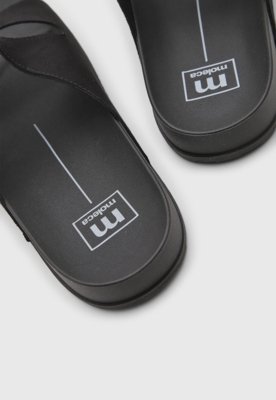 Rasteira Feminina Moleca Fivela Metalizada Preta