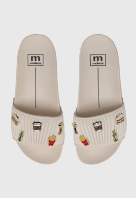 Rasteira Feminina Moleca Pins Bege