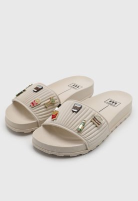 Rasteira Feminina Moleca Pins Bege