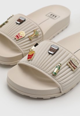 Rasteira Feminina Moleca Pins Bege
