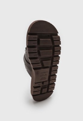 Rasteira Feminina Moleca Tachas Fivela Marrom