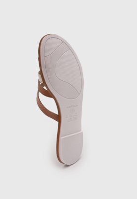Rasteira Feminina Moleca Tiras Cruzadas Caramelo