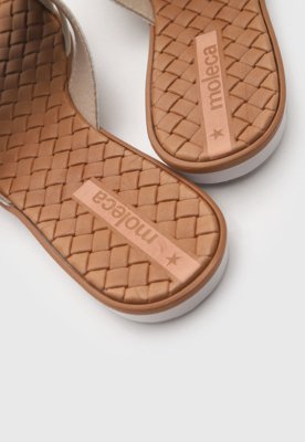 Rasteira Feminina Moleca Tiras Cruzadas Off-White