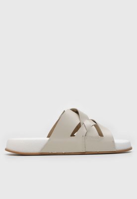 Rasteira Feminina Moleca Tiras Cruzadas Off-White