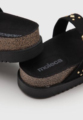 Rasteira Feminina Moleca Tiras Cruzadas Preta