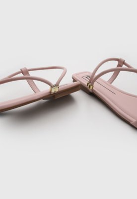 Rasteira Feminina Moleca Tiras Cruzadas Rosa
