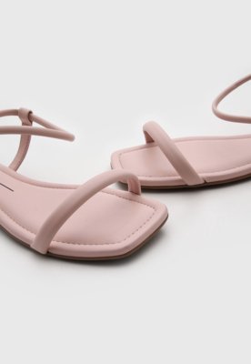 Rasteira Feminina Moleca Tiras Cruzadas Rosa