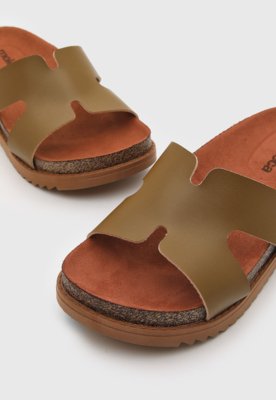 Rasteira Feminina Moleca Tiras Cruzadas Verde
