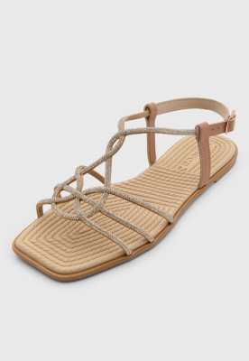 Rasteira Feminina Moleca Tiras Entrelaçadas Nude