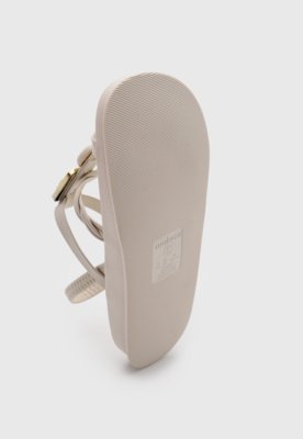 Rasteira Feminina Moleca Tiras Entrelançadas Off-White