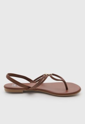 Rasteira Feminina Moleca Tiras Finas Marrom