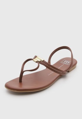 Rasteira Feminina Moleca Tiras Finas Marrom
