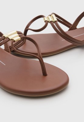 Rasteira Feminina Moleca Tiras Finas Marrom