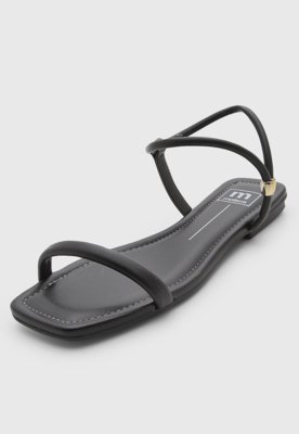 Rasteira Feminina Moleca Tiras Finas Preta