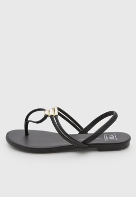 Rasteira Feminina Moleca Tiras Finas Preto