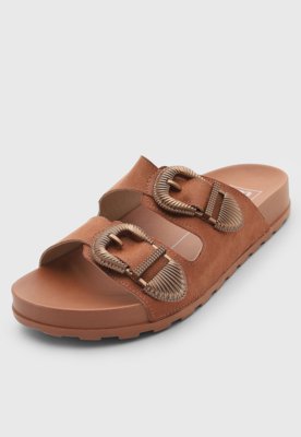 Rasteira Feminina Moleca Tiras Fivela Marrom