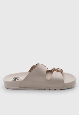 Rasteira Feminina Moleca Tiras Fivela Off-White